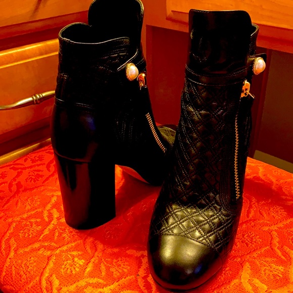 Chanel lamb skin short boots